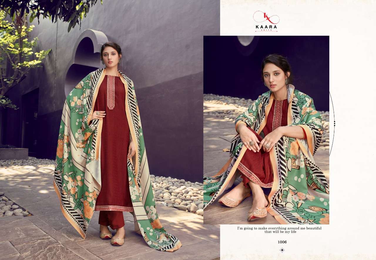 MAKHMALI BY KAARA SUIT 1001 TO 1008 SERIES SUITS BEAUTIFUL FANCY COLORFUL STYLISH PARTY WEAR & OCCASIONAL WEAR PURE PASHMINA DIGITAL PRINTED DRESSES AT WHOLESALE PRICE