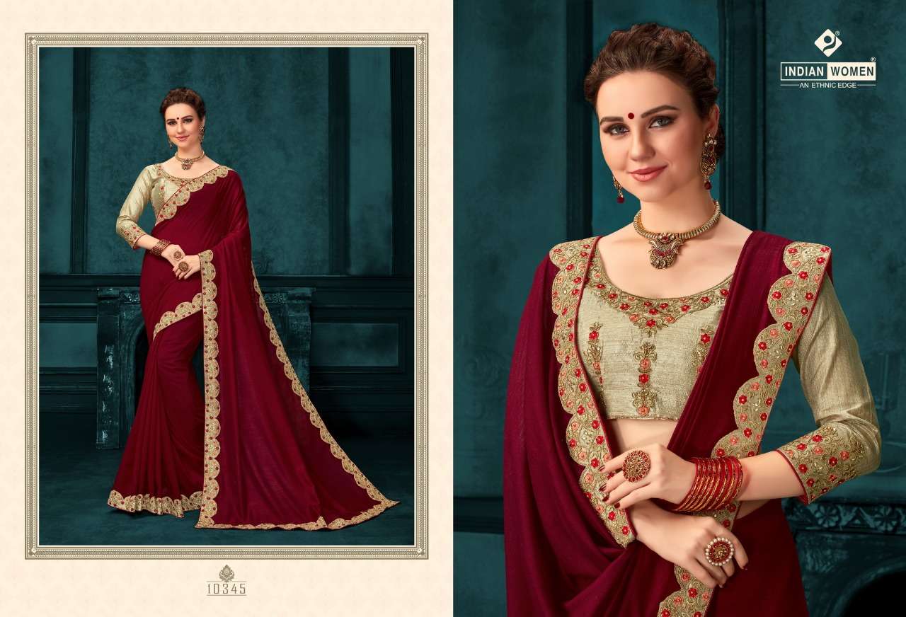 SHIVALIKA BY INDIAN WOMEN 10341 TO 10350 SERIES INDIAN TRADITIONAL WEAR COLLECTION BEAUTIFUL STYLISH FANCY COLORFUL PARTY WEAR & OCCASIONAL WEAR TWO TONE SILK EMBROIDERED SAREES AT WHOLESALE PRICE