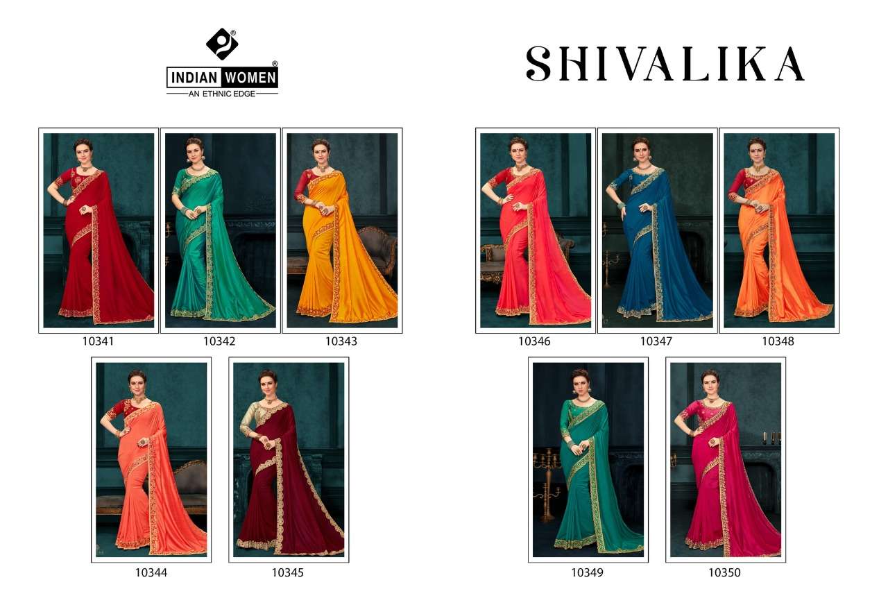 SHIVALIKA BY INDIAN WOMEN 10341 TO 10350 SERIES INDIAN TRADITIONAL WEAR COLLECTION BEAUTIFUL STYLISH FANCY COLORFUL PARTY WEAR & OCCASIONAL WEAR TWO TONE SILK EMBROIDERED SAREES AT WHOLESALE PRICE