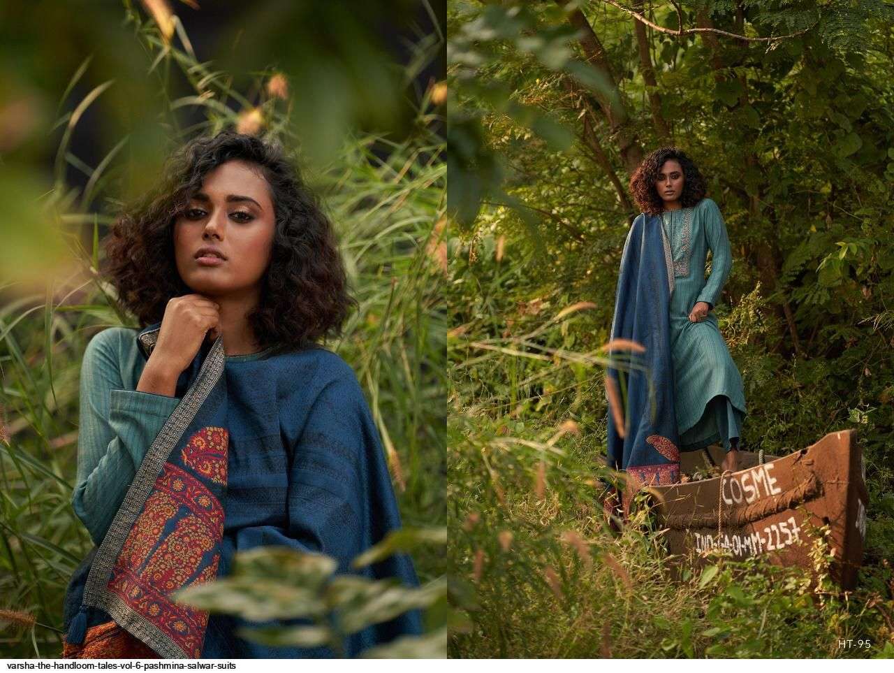 THE HANDLOOM TALES VOL-6 BY VARSHA FASHIONS 91 TO 98 SERIES BEAUTIFUL STYLISH COLORFUL FANCY PARTY WEAR & ETHNIC WEAR PASHMIAN TEXTURE PRINT WITH EMBROIDERY DRESSES AT WHOLESALE PRICE