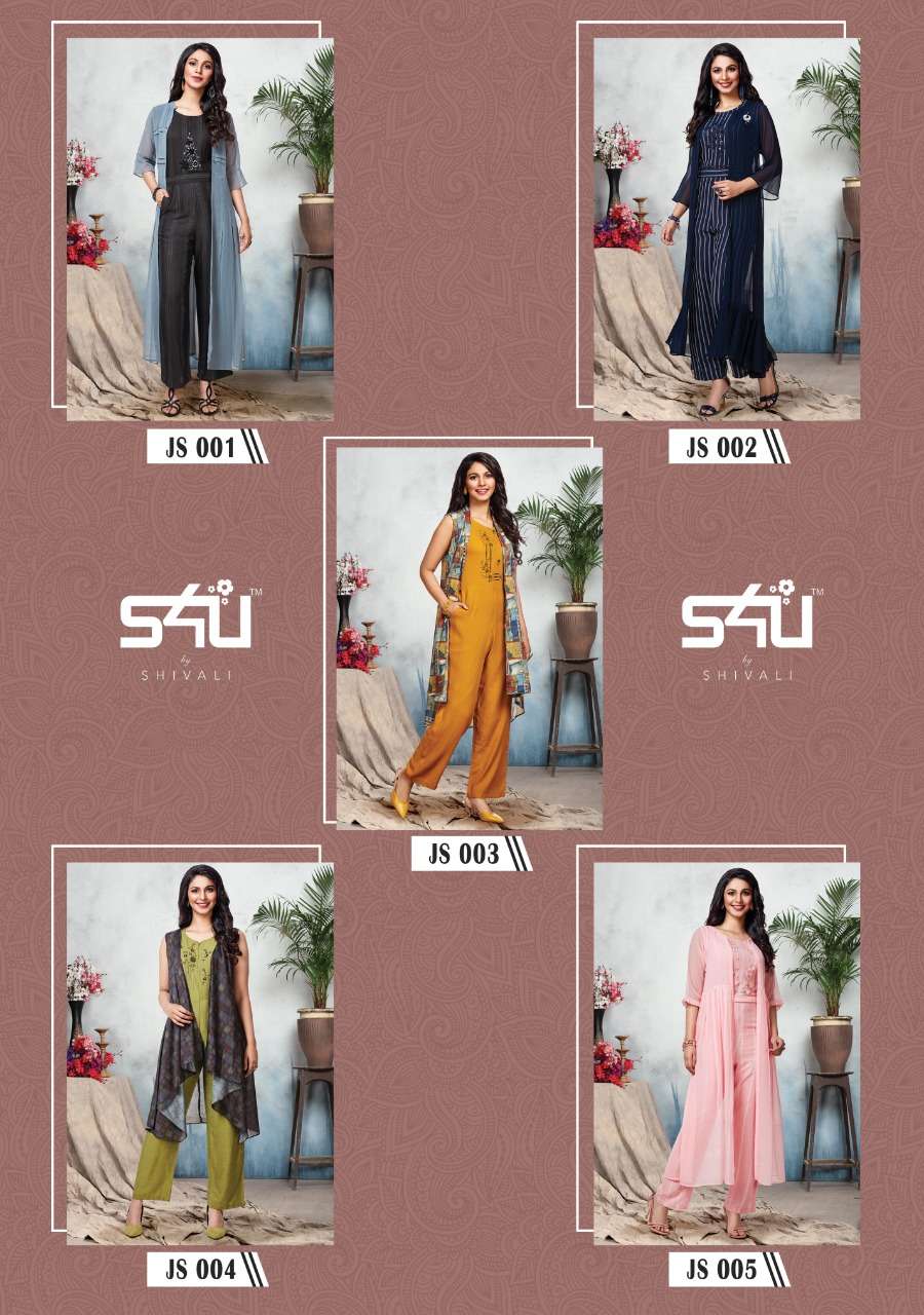 HELLO JACKET 001 SERIES BY S4U FASHION 001 TO 005 SERIES STYLISH FANCY BEAUTIFUL COLORFUL CASUAL WEAR & ETHNIC WEAR RAYON PRINTED KURTIS AT WHOLESALE PRICE
