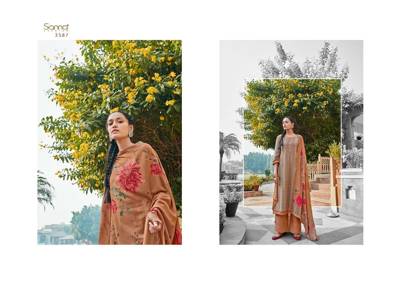 RUMANA BY SANNA FASHION 3586 TO 3595 SERIES BEAUTIFUL STYLISH SUITS FANCY COLORFUL CASUAL WEAR & ETHNIC WEAR & READY TO WEAR PURE PASHMINA DIGITAL PRINTED DRESSES AT WHOLESALE PRICE