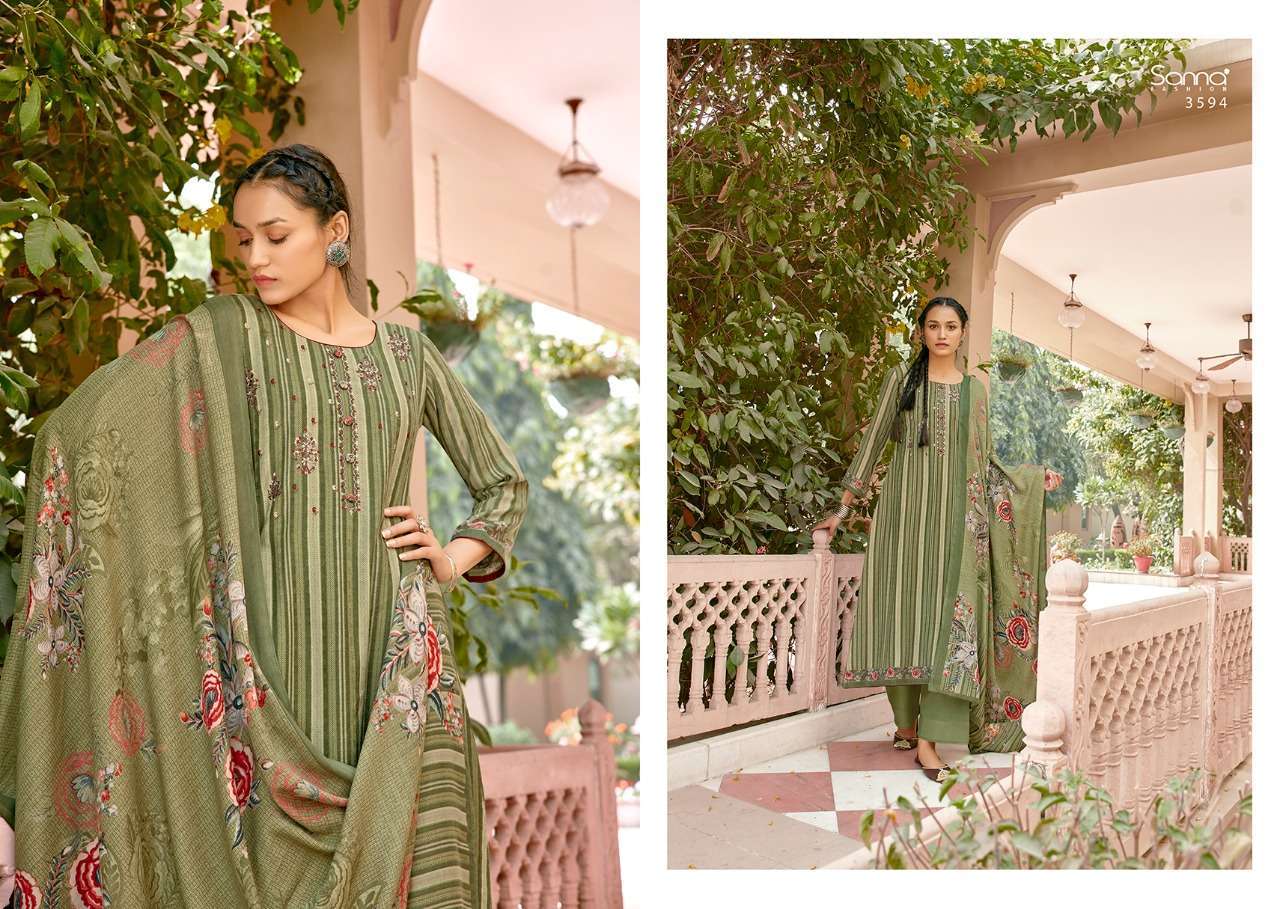 RUMANA BY SANNA FASHION 3586 TO 3595 SERIES BEAUTIFUL STYLISH SUITS FANCY COLORFUL CASUAL WEAR & ETHNIC WEAR & READY TO WEAR PURE PASHMINA DIGITAL PRINTED DRESSES AT WHOLESALE PRICE