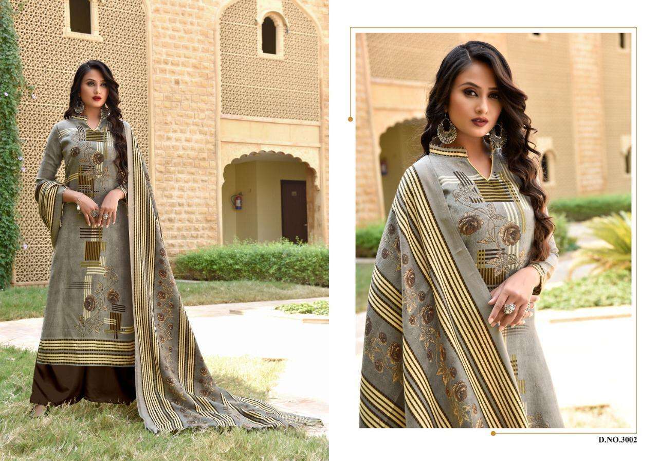 GLORY VOL-3 BY SHREE BALA CREATION 3001 TO 3010 SERIES BEAUTIFUL STYLISH SUITS FANCY COLORFUL CASUAL WEAR & ETHNIC WEAR & READY TO WEAR WOOLEN PASHMINA PRINTED DRESSES AT WHOLESALE PRICE