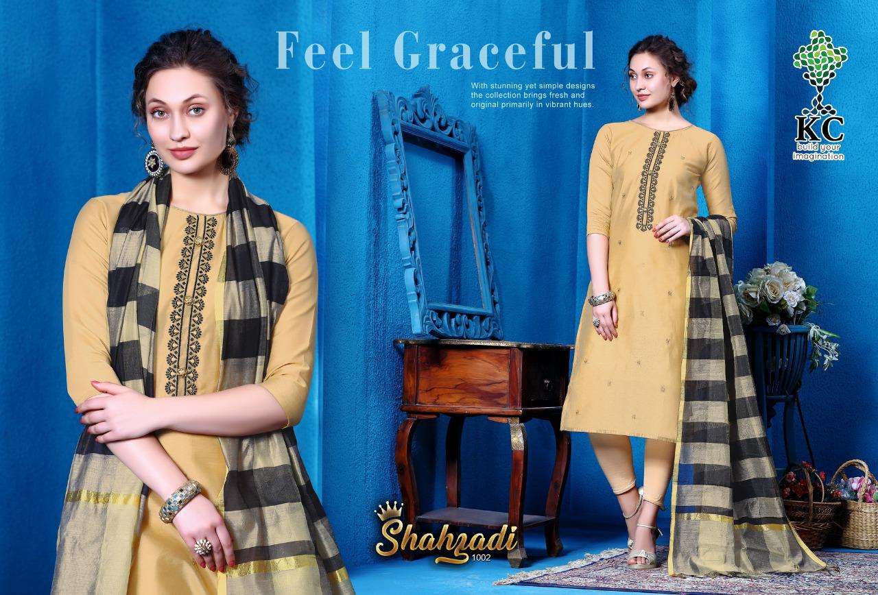 SHAHZADI BY KC 1001 TO 1008 SERIES BEAUTIFUL STYLISH COLORFUL FANCY PARTY WEAR & ETHNIC WEAR & READY TO WEAR HEAVY MODAL FABRIC PRINT KURTIS AT WHOLESALE PRICE