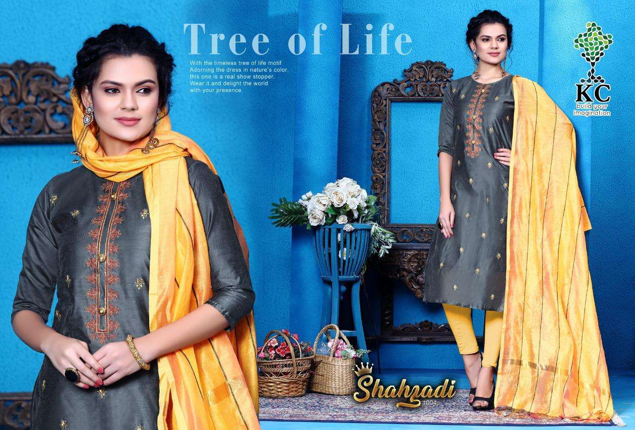 SHAHZADI BY KC 1001 TO 1008 SERIES BEAUTIFUL STYLISH COLORFUL FANCY PARTY WEAR & ETHNIC WEAR & READY TO WEAR HEAVY MODAL FABRIC PRINT KURTIS AT WHOLESALE PRICE