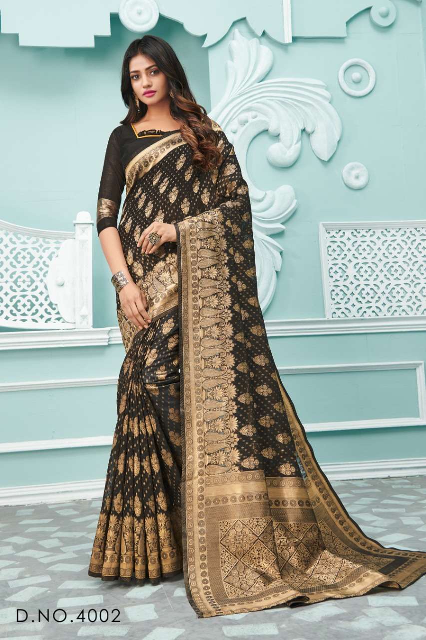VANSHIKA BY SANGAM PRINTS 4001 TO 4006 SERIES INDIAN TRADITIONAL WEAR COLLECTION BEAUTIFUL STYLISH FANCY COLORFUL PARTY WEAR & OCCASIONAL WEAR COTTON HANDLOOM SAREES AT WHOLESALE PRICE