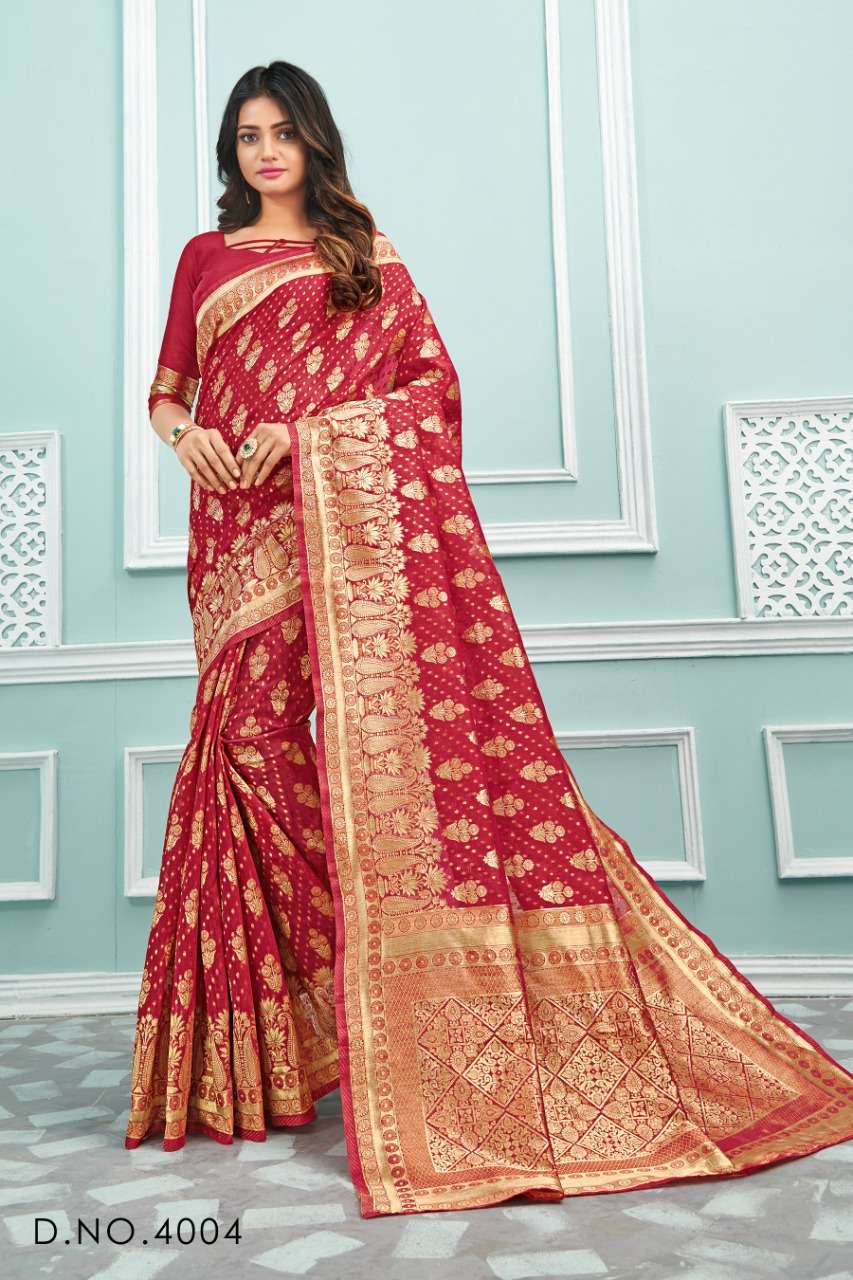 VANSHIKA BY SANGAM PRINTS 4001 TO 4006 SERIES INDIAN TRADITIONAL WEAR COLLECTION BEAUTIFUL STYLISH FANCY COLORFUL PARTY WEAR & OCCASIONAL WEAR COTTON HANDLOOM SAREES AT WHOLESALE PRICE