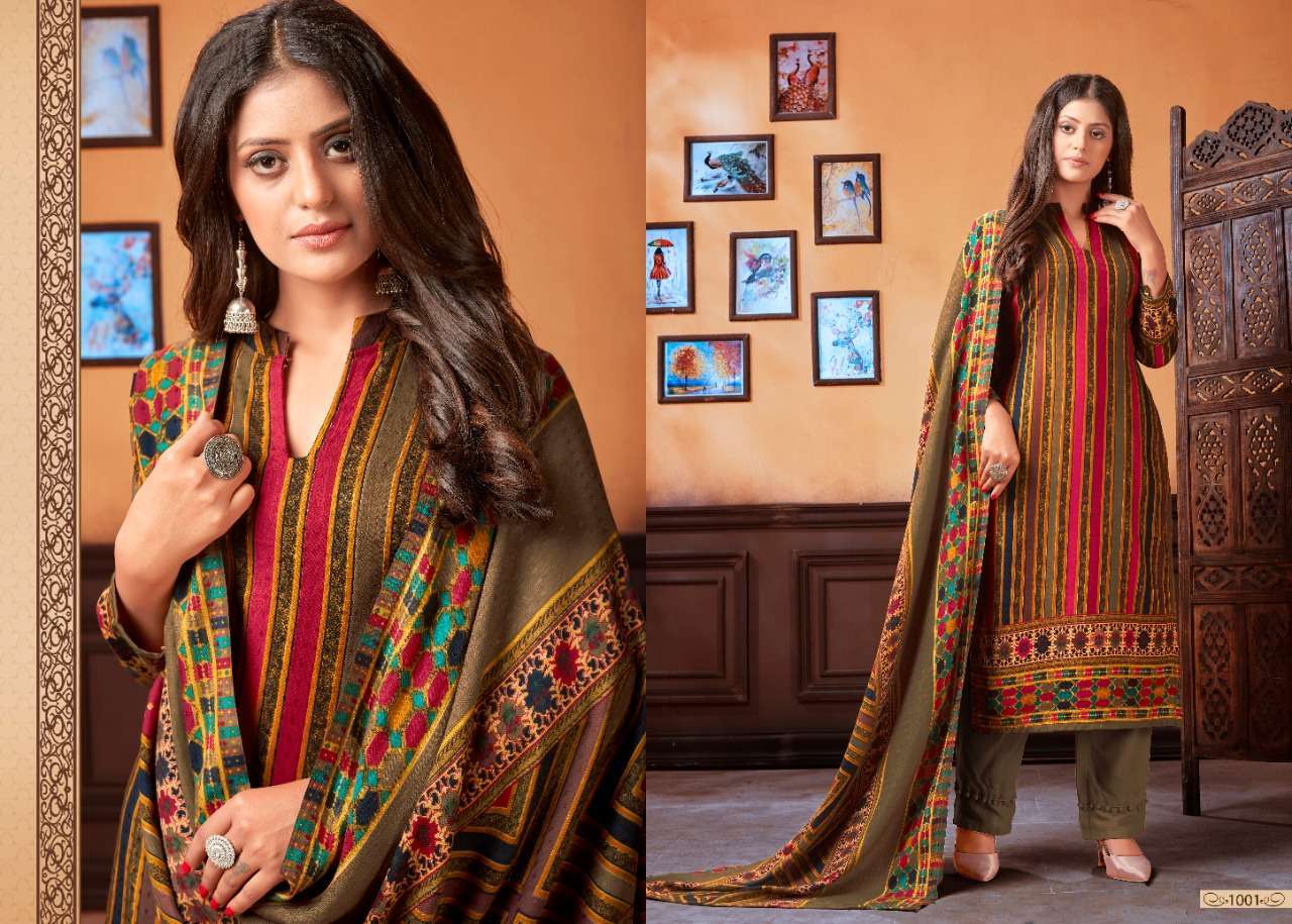 AMARA BY RITU INTERNATIONAL 1001 TO 1010 SERIES DESIGNER SUITS COLLECTION BEAUTIFUL STYLISH COLORFUL FANCY PARTY WEAR & OCCASIONAL WEAR WOLLEN PASHMINA DOBBY DIGITAL PRINTED DRESSES AT WHOLESALE PRICE