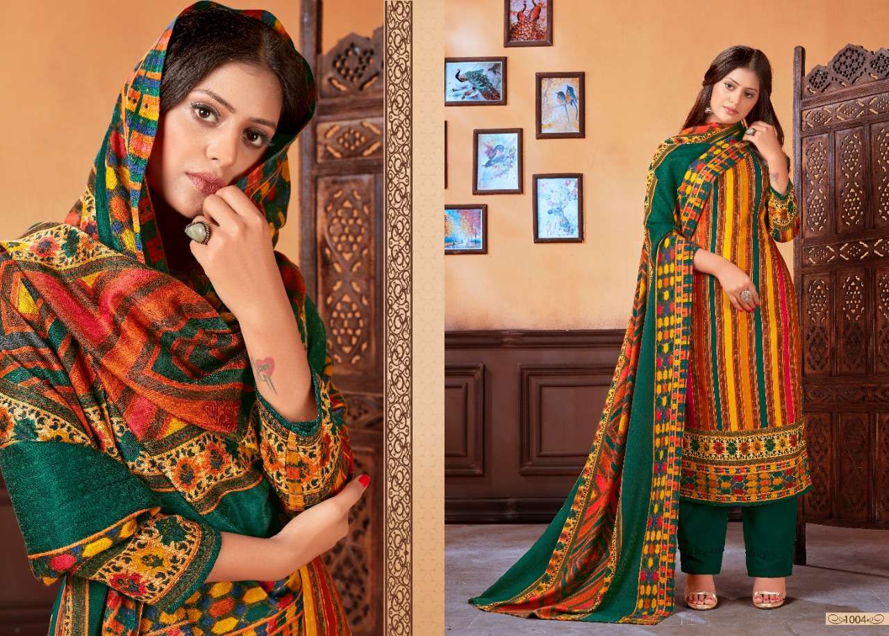 AMARA BY RITU INTERNATIONAL 1001 TO 1010 SERIES DESIGNER SUITS COLLECTION BEAUTIFUL STYLISH COLORFUL FANCY PARTY WEAR & OCCASIONAL WEAR WOLLEN PASHMINA DOBBY DIGITAL PRINTED DRESSES AT WHOLESALE PRICE