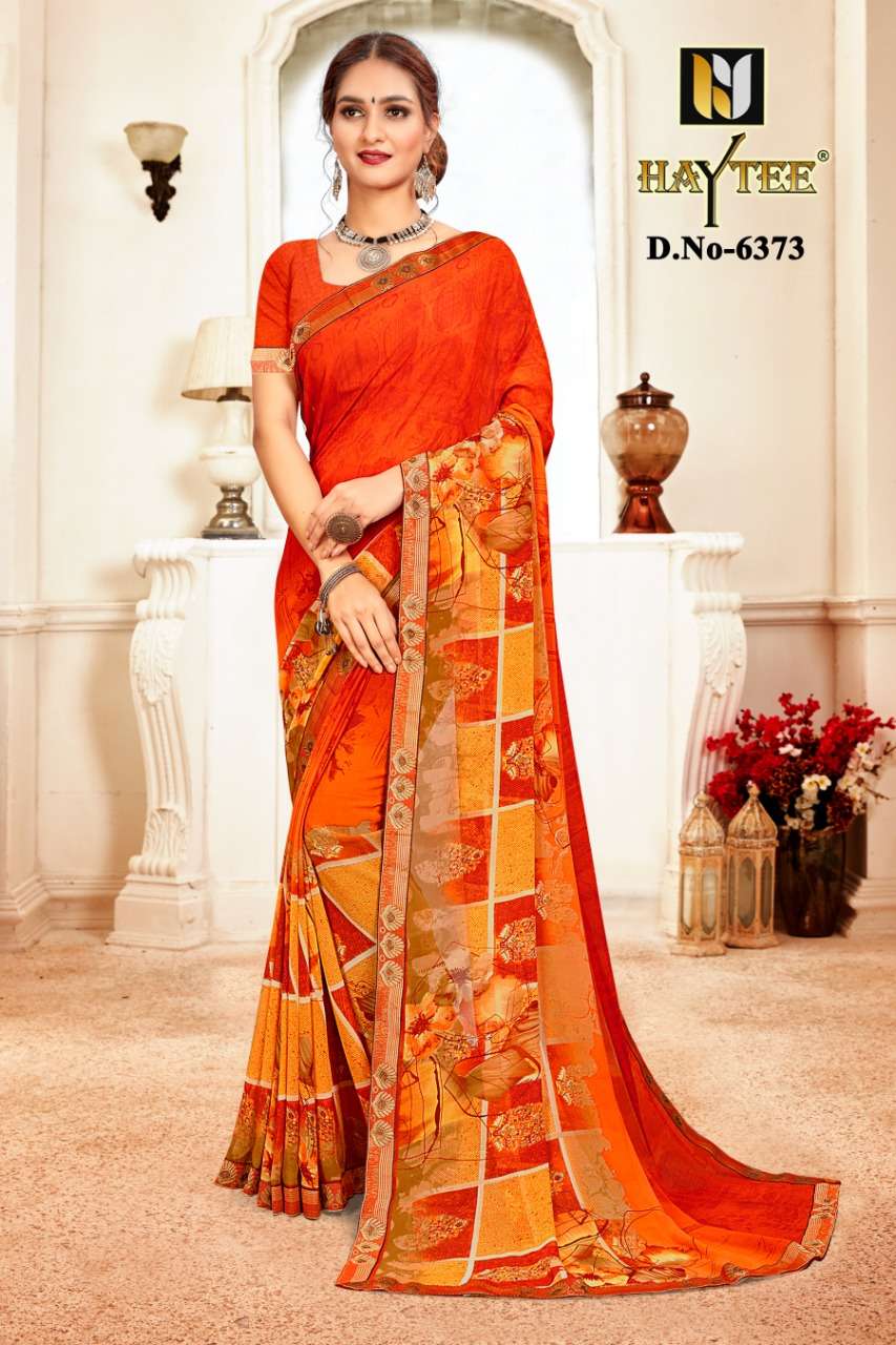PASSION BY HAYTEE 6364 TO 6375 SERIES INDIAN TRADITIONAL WEAR COLLECTION BEAUTIFUL STYLISH FANCY COLORFUL PARTY WEAR & OCCASIONAL WEAR WEIGHTLESS PRINTED SAREES AT WHOLESALE PRICE