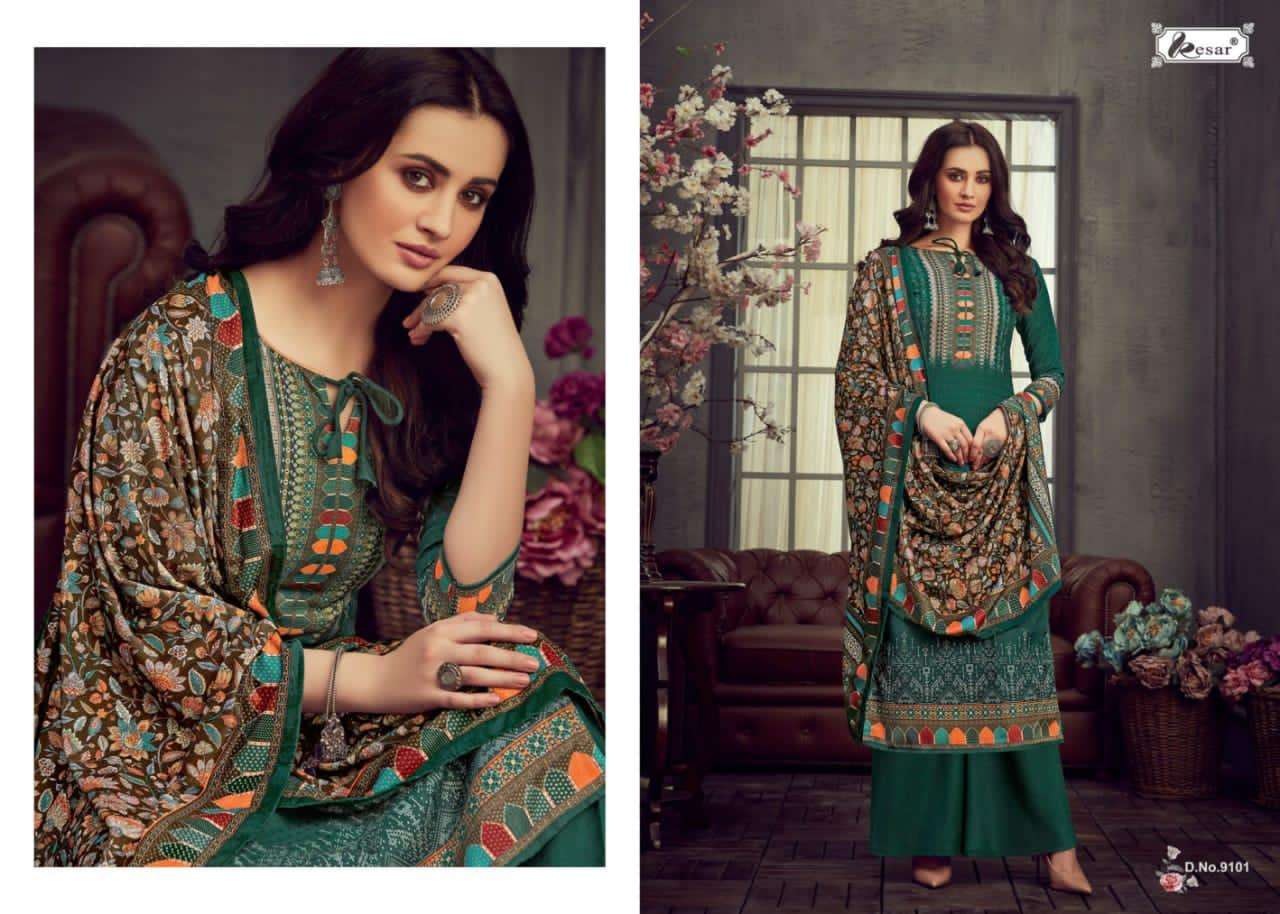 AMIRA BY KESAR 9101 TO 9106 SERIES BEAUTIFUL STYLISH PAKISATNI SUITS FANCY COLORFUL CASUAL WEAR & ETHNIC WEAR & READY TO WEAR PURE PASHMINA DIGITAL PRINTED DRESSES AT WHOLESALE PRICE
