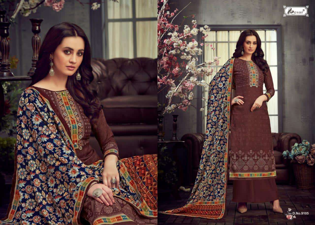 AMIRA BY KESAR 9101 TO 9106 SERIES BEAUTIFUL STYLISH PAKISATNI SUITS FANCY COLORFUL CASUAL WEAR & ETHNIC WEAR & READY TO WEAR PURE PASHMINA DIGITAL PRINTED DRESSES AT WHOLESALE PRICE