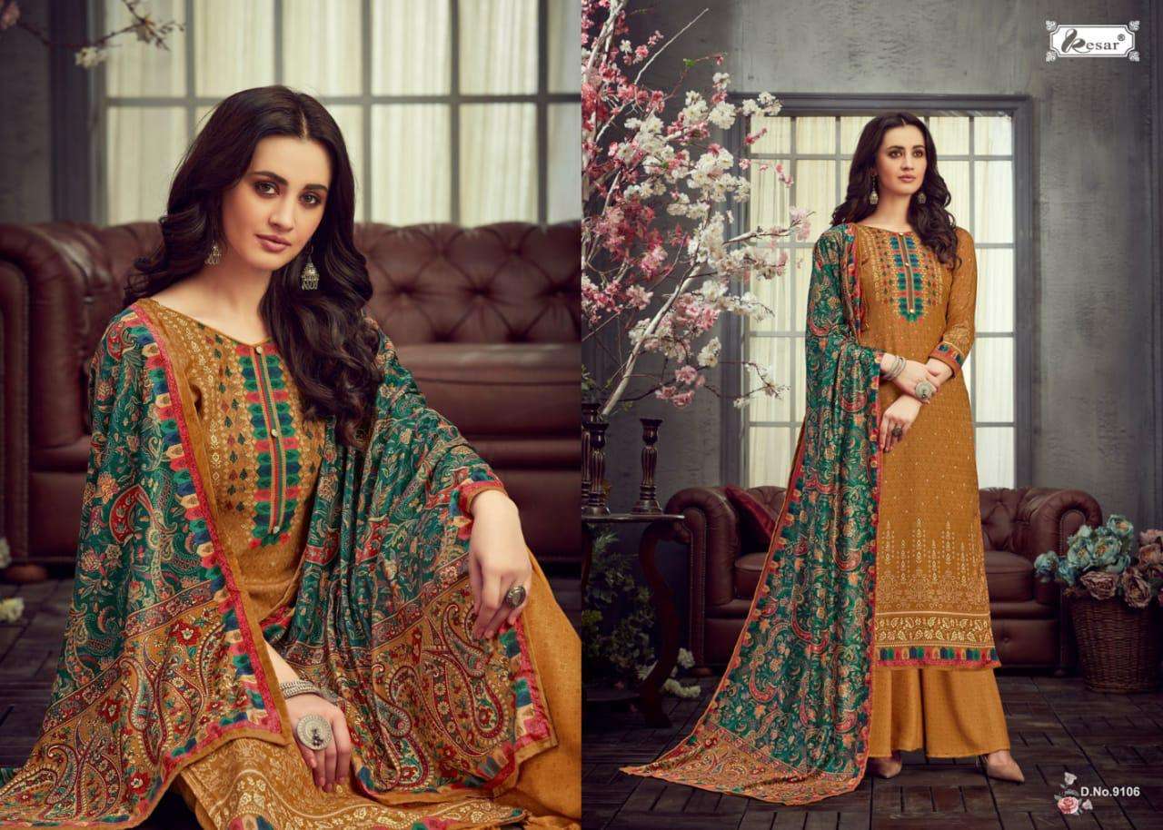 AMIRA BY KESAR 9101 TO 9106 SERIES BEAUTIFUL STYLISH PAKISATNI SUITS FANCY COLORFUL CASUAL WEAR & ETHNIC WEAR & READY TO WEAR PURE PASHMINA DIGITAL PRINTED DRESSES AT WHOLESALE PRICE