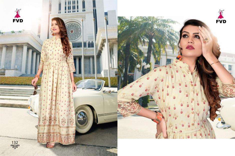 RANG VOL-2 BY FVD 125 TO 132 SERIES DESIGNER COLLECTION BEAUTIFUL STYLISH FANCY COLORFUL PARTY WEAR & OCCASIONAL WEAR RAYON PRINT GOWNS AT WHOLESALE PRICE