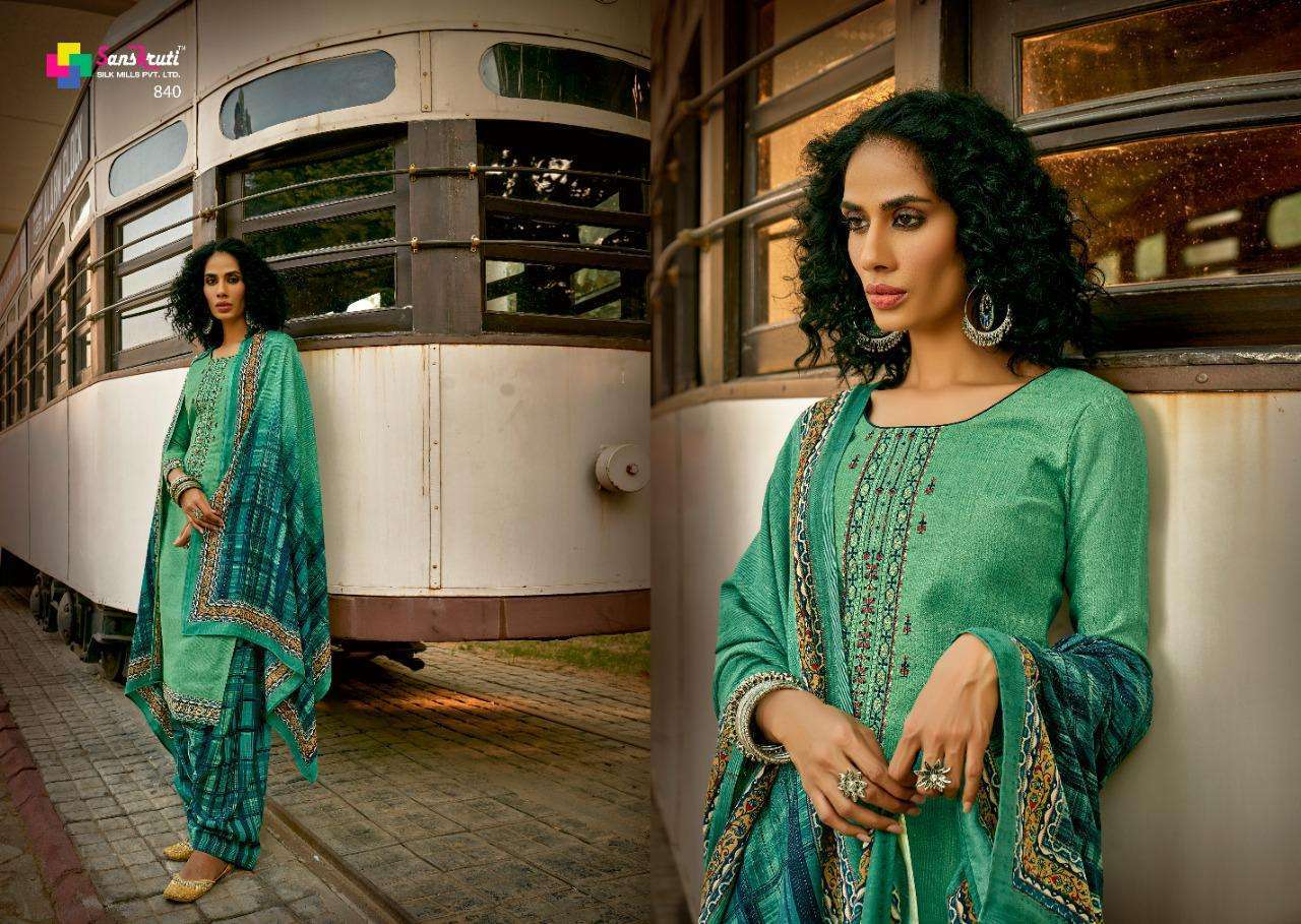 ALFAAZ BY SANSKRUTI SILK MILLS 831 TO 840 SERIES DESIGNER SUITS COLLECTION BEAUTIFUL STYLISH FANCY COLORFUL PARTY WEAR & OCCASIONAL WEAR PURE PASHMINA DIGITAL PRINT DRESSES AT WHOLESALE PRICE