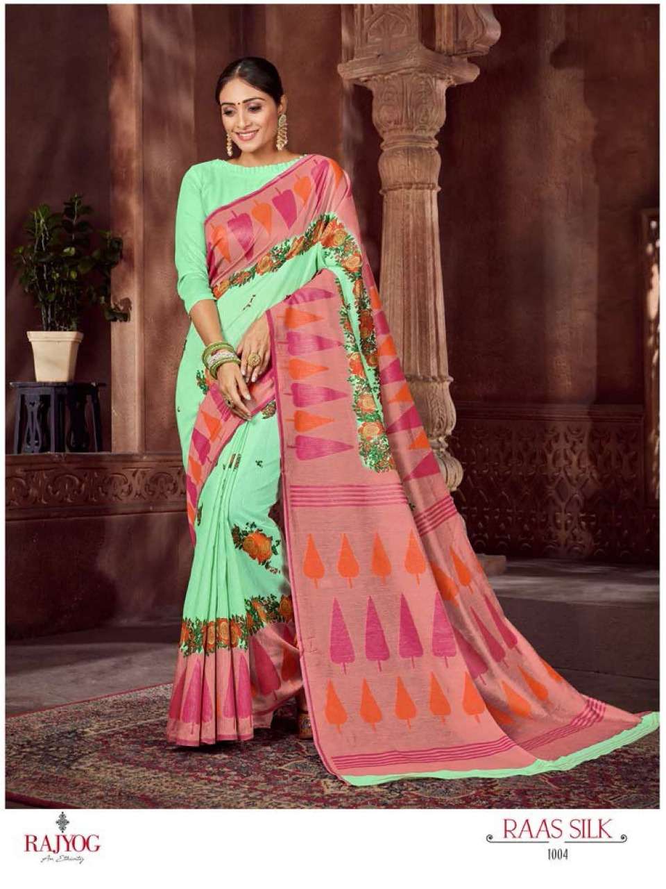 RAAS SILK BY RAJ TEX 1001 TO 1005 SERIES COLORFUL BEAUTIFUL FANCY PARTY WEAR & TRADITIONAL WEAR SOFT COTTON SILK SAREES AT WHOLESALE PRICE