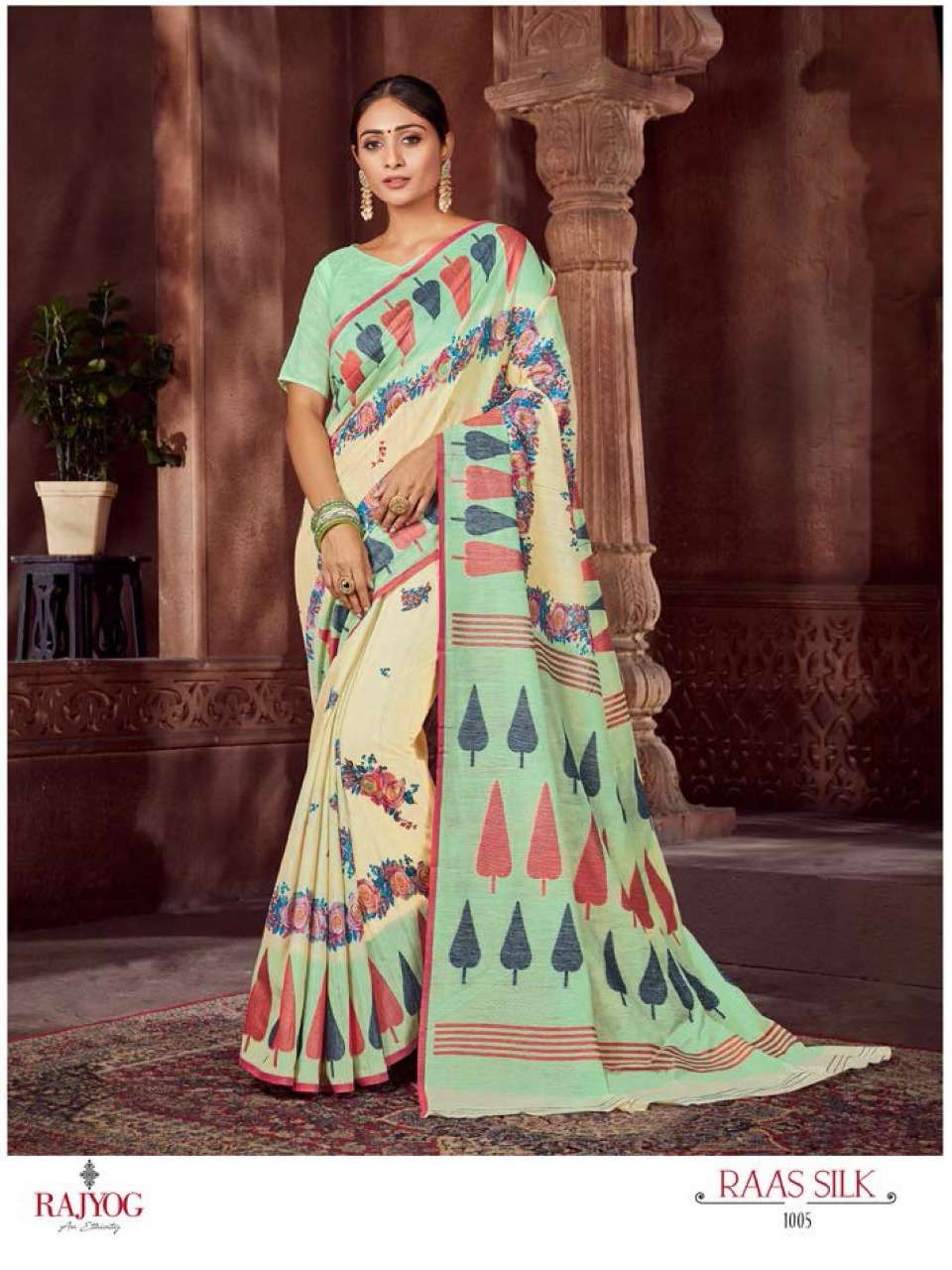 RAAS SILK BY RAJ TEX 1001 TO 1005 SERIES COLORFUL BEAUTIFUL FANCY PARTY WEAR & TRADITIONAL WEAR SOFT COTTON SILK SAREES AT WHOLESALE PRICE