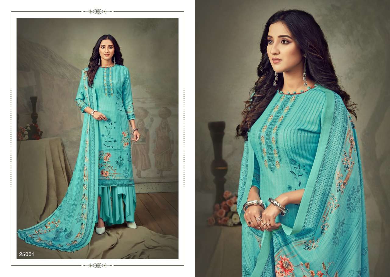 ZEENAZ BY SKT SUITS 25001 TO 25006 SERIES BEAUTIFUL SUITS STYLISH FANCY COLORFUL PARTY WEAR & OCCASIONAL WEAR PURE PASHMINA DIGITAL PRINTED DRESSES AT WHOLESALE PRICE