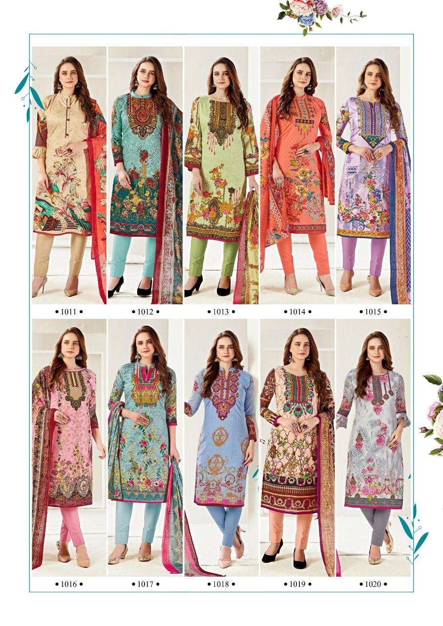 PREMIUM LAWN COLLECTION VOL-1 BY ZAINAB ALI 1011 TO 1020 SERIES BEAUTIFUL STYLISH FANCY COLORFUL CASUAL WEAR & ETHNIC WEAR HEAVY COTTON LAWN PRINT DRESSES AT WHOLESALE PRICE