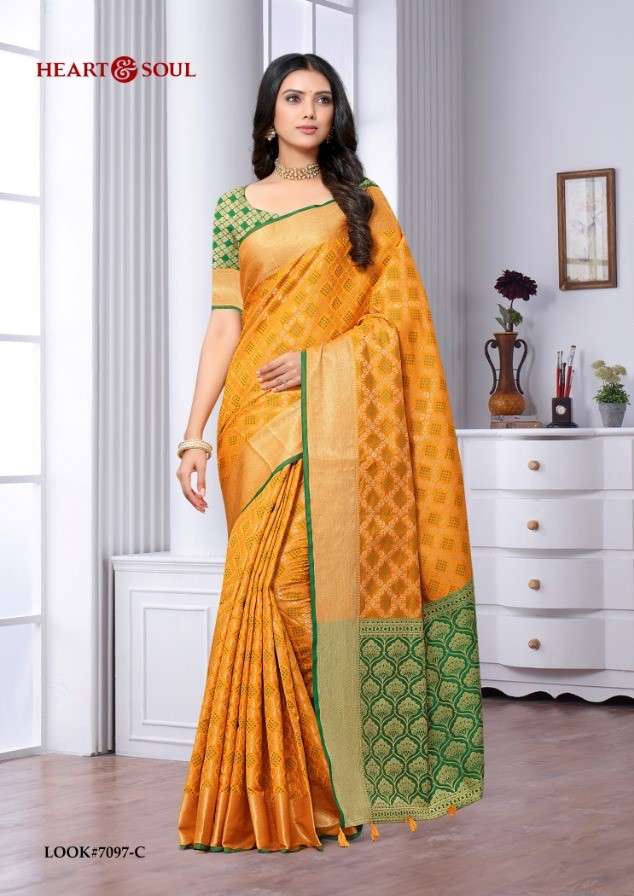 LOOK BY HEART AND SOUL INDIAN TRADITIONAL WEAR COLLECTION BEAUTIFUL STYLISH FANCY COLORFUL PARTY WEAR & OCCASIONAL WEAR FANCY SAREES AT WHOLESALE PRICE