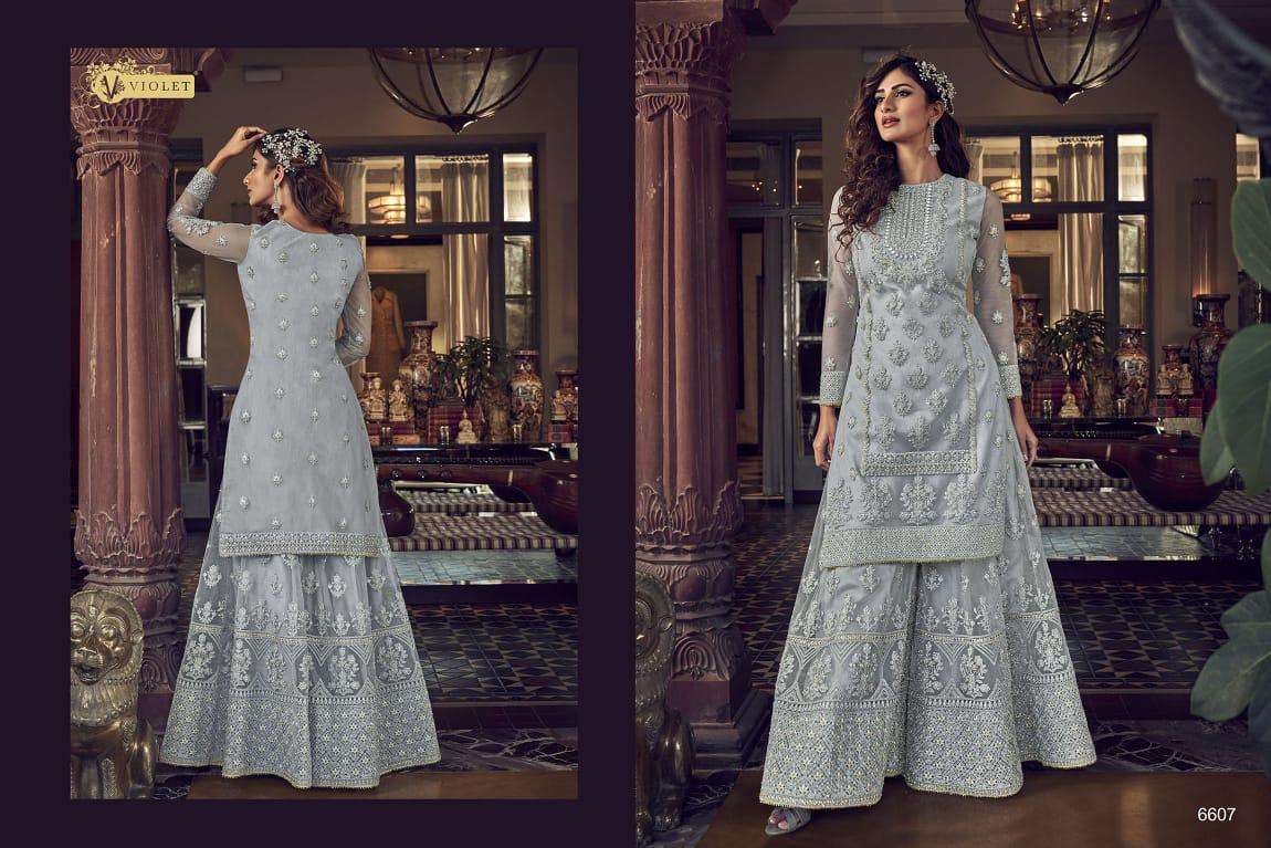SNOW WHITE 6601 SERIES BY SWAGAT 6601 TO 6609 SERIES DESIGNER FESTIVE SUITS COLLECTION BEAUTIFUL STYLISH FANCY COLORFUL PARTY WEAR & OCCASIONAL WEAR GEORGETTE/NET EMBROIDERED DRESSES AT WHOLESALE PRICE