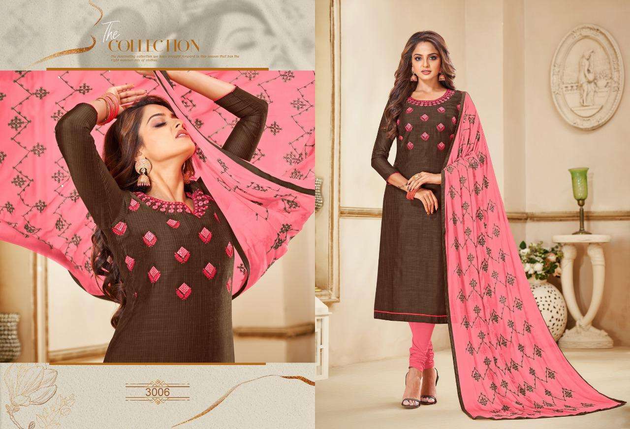 ICE CREAM VOL-3 BY SHAGUN LIFESTYLE 3001 TO 3012 DESIGNER SUITS BEAUTIFUL STYLISH FANCY COLORFUL PARTY WEAR & ETHNIC WEAR ZARNA SILK DRESSES AT WHOLESALE PRICE