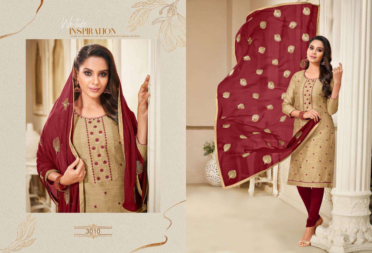 ICE CREAM VOL-3 BY SHAGUN LIFESTYLE 3001 TO 3012 DESIGNER SUITS BEAUTIFUL STYLISH FANCY COLORFUL PARTY WEAR & ETHNIC WEAR ZARNA SILK DRESSES AT WHOLESALE PRICE