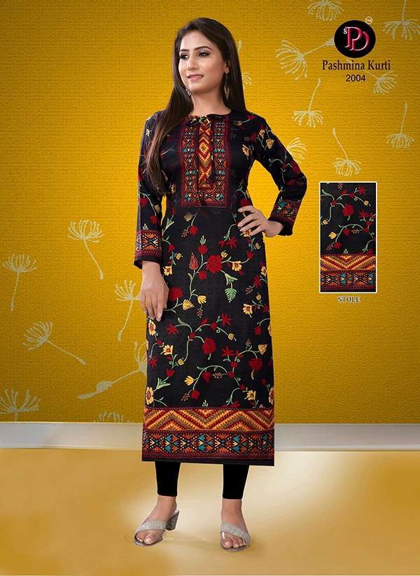 PASHMINA VOL-2 BY POORVI DESIGNER 2001 TO 2009 SERIES BEAUTIFUL STYLISH FANCY COLORFUL CASUAL WEAR & ETHNIC WEAR & READY TO WEAR PURE PASHMINA PRINTED KURTIS AT WHOLESALE PRICE