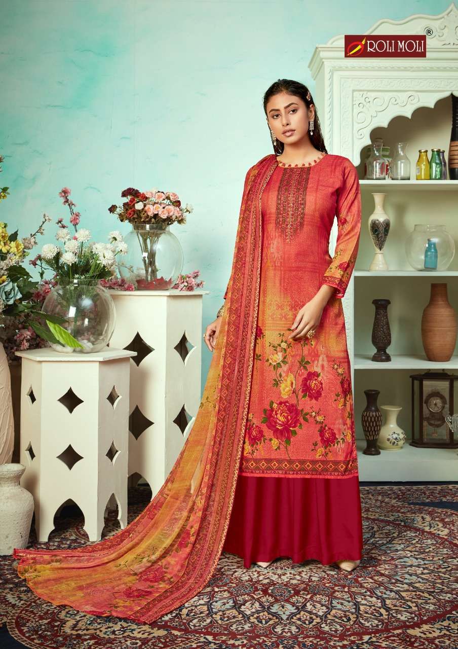 MALLIKA VOL-2 BY ROLI MOLI 1001 TO 1010 SERIES BEAUTIFUL STYLISH SHARARA SUITS FANCY COLORFUL CASUAL WEAR & ETHNIC WEAR & READY TO WEAR HEAVY COTTON PRINTED DRESSES AT WHOLESALE PRICE