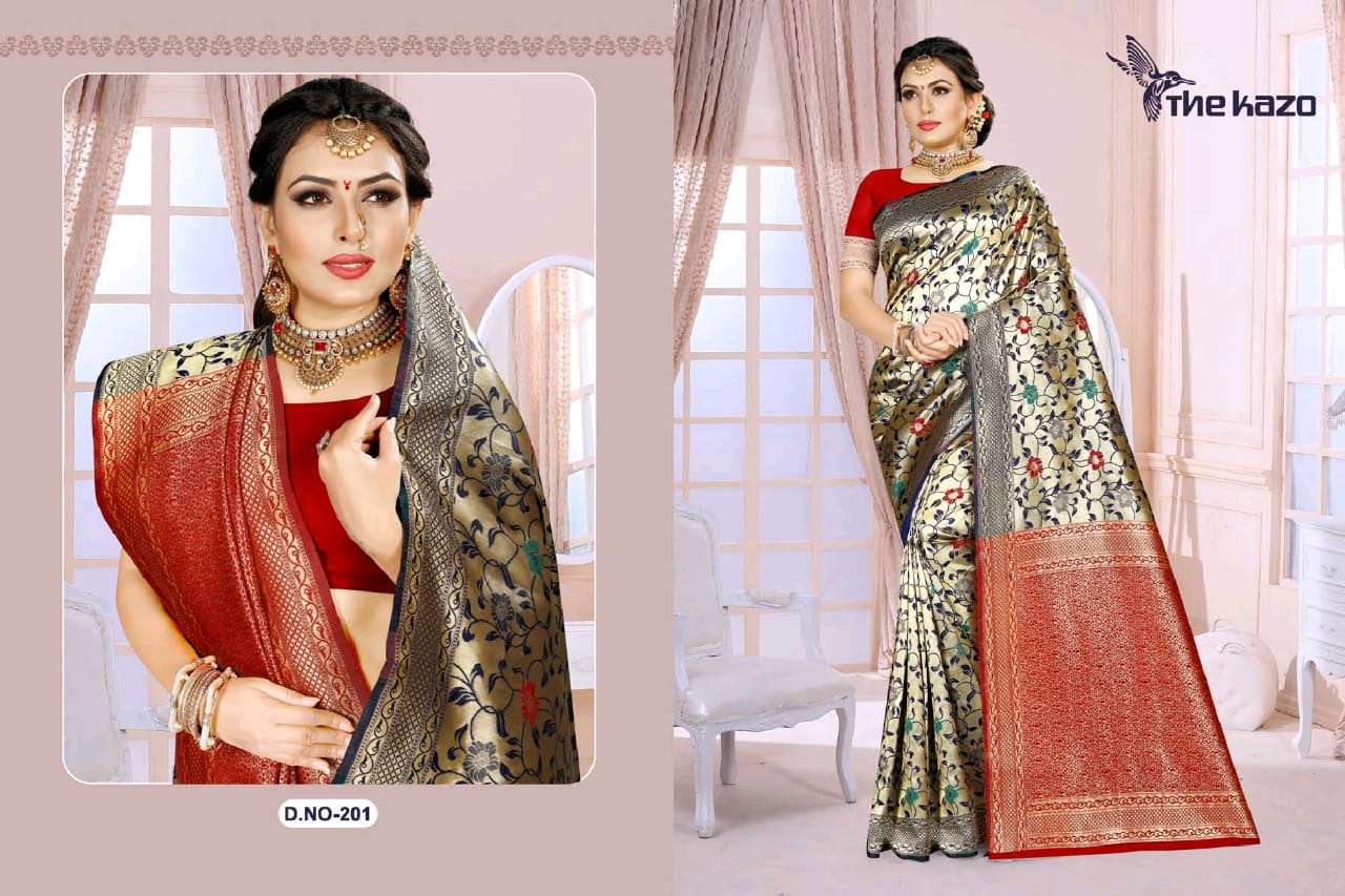 MENKA VOL-2 BY THE KAZO INDIAN TRADITIONAL WEAR COLLECTION BEAUTIFUL STYLISH FANCY COLORFUL PARTY WEAR & OCCASIONAL WEAR PURE SILK SAREES AT WHOLESALE PRICE