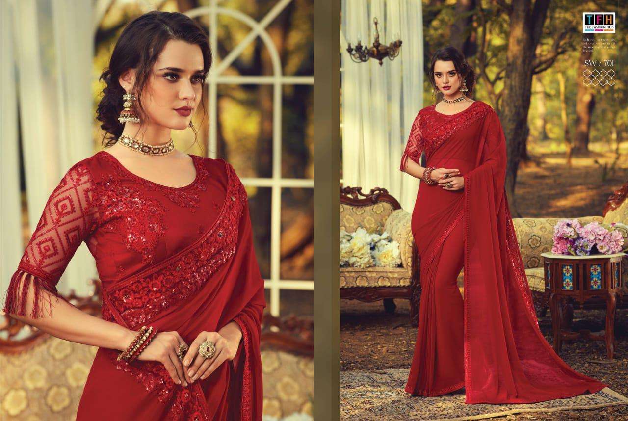 SANDALWOOD VOL-7 BY TFH INDIAN TRADITIONAL WEAR COLLECTION BEAUTIFUL STYLISH FANCY COLORFUL PARTY WEAR & OCCASIONAL WEAR FANCY SAREES AT WHOLESALE PRICE