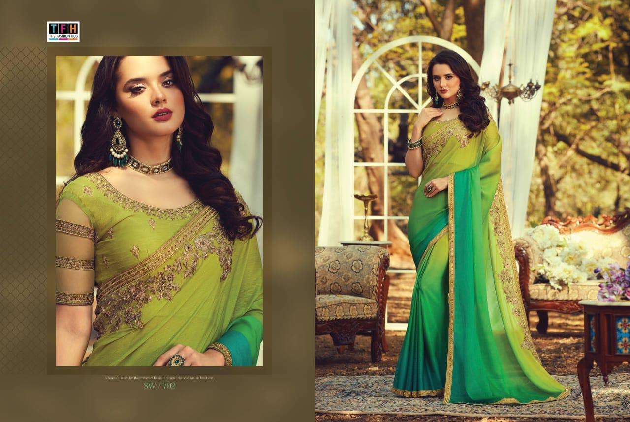SANDALWOOD VOL-7 BY TFH INDIAN TRADITIONAL WEAR COLLECTION BEAUTIFUL STYLISH FANCY COLORFUL PARTY WEAR & OCCASIONAL WEAR FANCY SAREES AT WHOLESALE PRICE