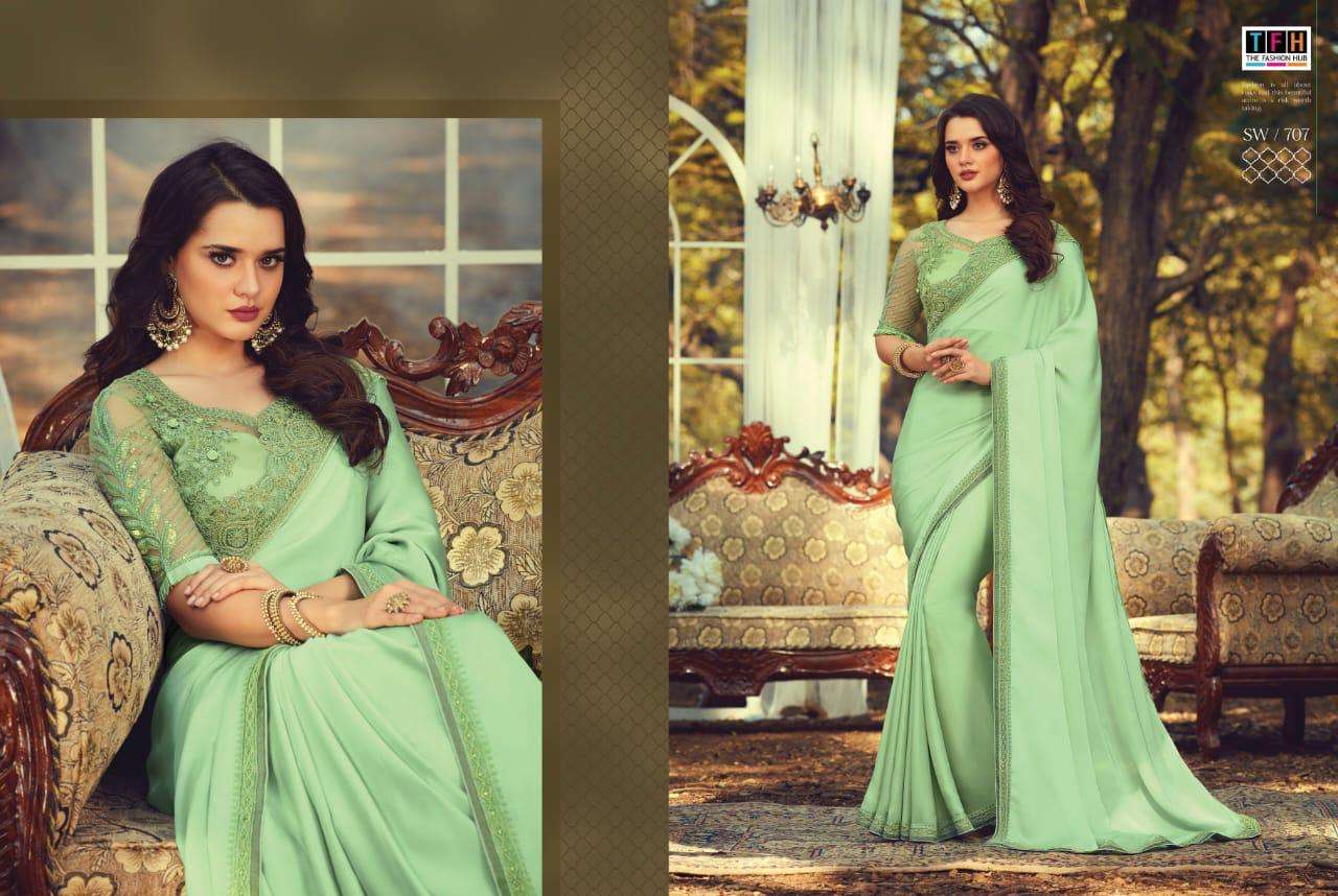 SANDALWOOD VOL-7 BY TFH INDIAN TRADITIONAL WEAR COLLECTION BEAUTIFUL STYLISH FANCY COLORFUL PARTY WEAR & OCCASIONAL WEAR FANCY SAREES AT WHOLESALE PRICE