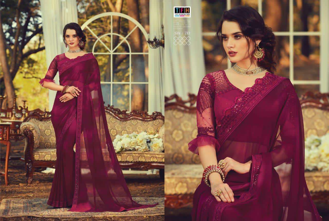 SANDALWOOD VOL-7 BY TFH INDIAN TRADITIONAL WEAR COLLECTION BEAUTIFUL STYLISH FANCY COLORFUL PARTY WEAR & OCCASIONAL WEAR FANCY SAREES AT WHOLESALE PRICE