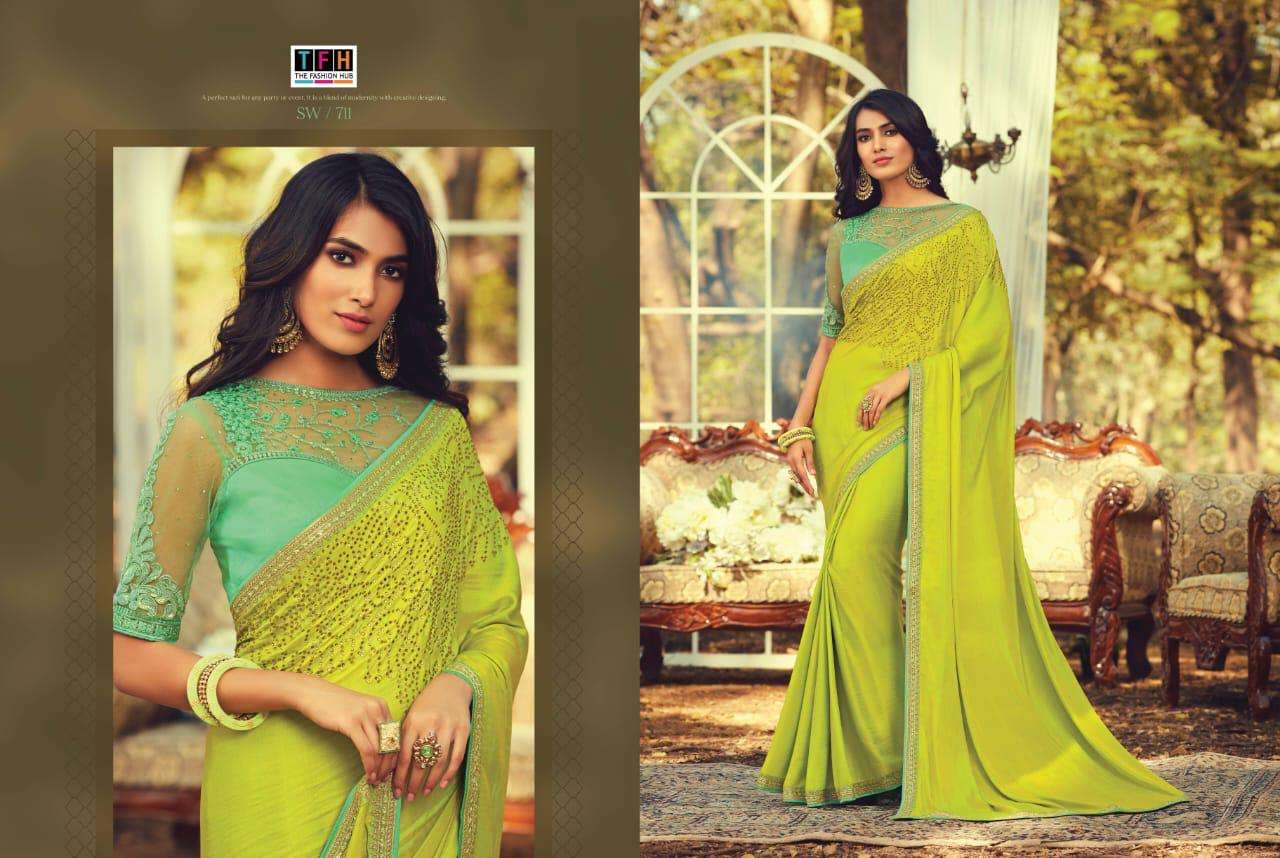 SANDALWOOD VOL-7 BY TFH INDIAN TRADITIONAL WEAR COLLECTION BEAUTIFUL STYLISH FANCY COLORFUL PARTY WEAR & OCCASIONAL WEAR FANCY SAREES AT WHOLESALE PRICE
