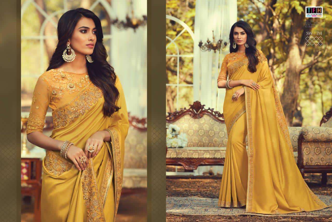SANDALWOOD VOL-7 BY TFH INDIAN TRADITIONAL WEAR COLLECTION BEAUTIFUL STYLISH FANCY COLORFUL PARTY WEAR & OCCASIONAL WEAR FANCY SAREES AT WHOLESALE PRICE