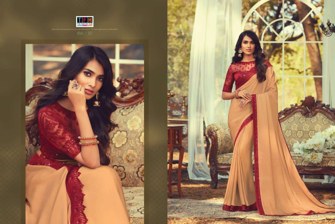 SANDALWOOD VOL-7 BY TFH INDIAN TRADITIONAL WEAR COLLECTION BEAUTIFUL STYLISH FANCY COLORFUL PARTY WEAR & OCCASIONAL WEAR FANCY SAREES AT WHOLESALE PRICE