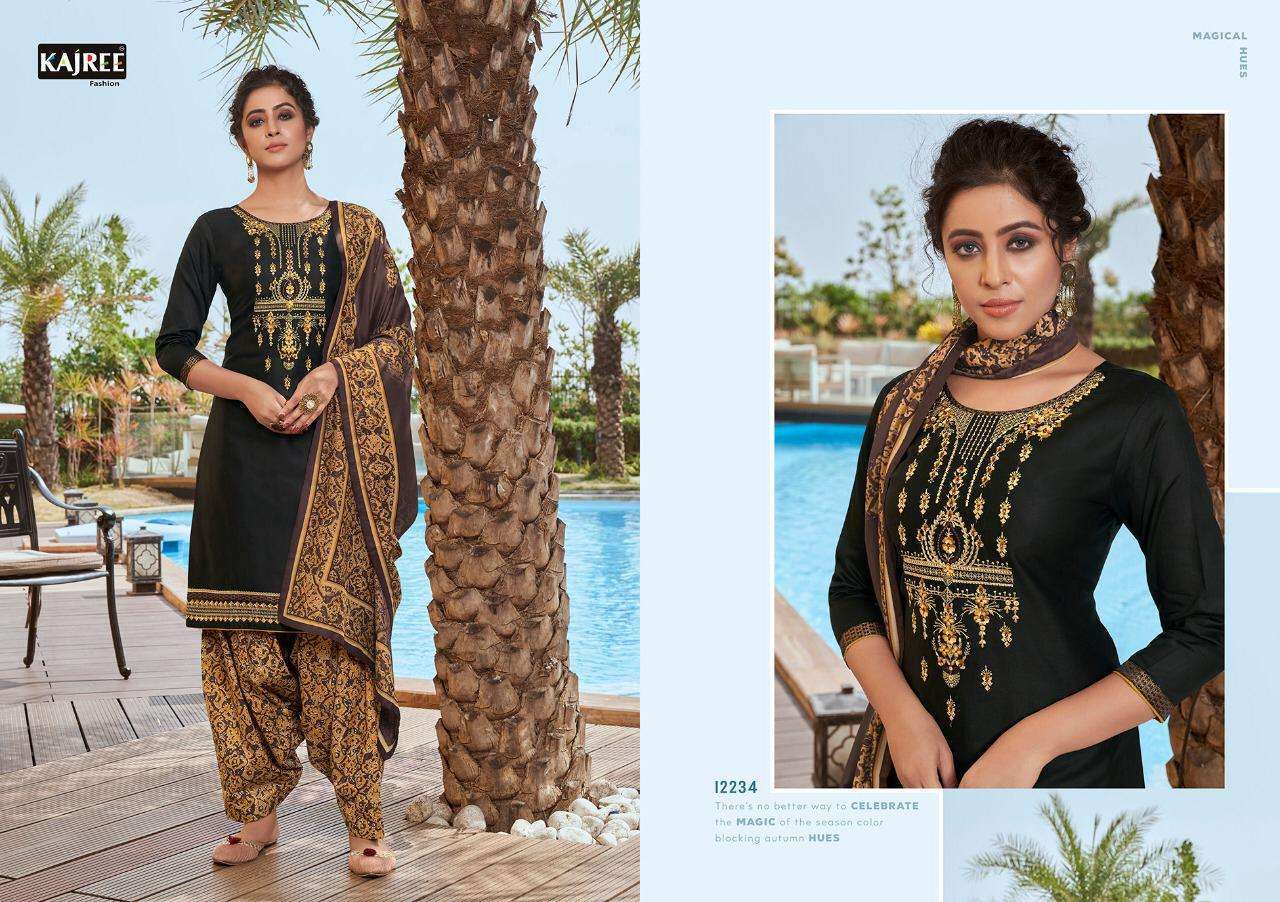 PATIYALA EXPRESS VOL-6 BY KAJREE FASHION 12230 TO 12237 SERIES BEAUTIFUL SUITS STYLISH FANCY COLORFUL CASUAL WEAR & ETHNIC WEAR JAM SILK WITH EMBROIDERY DRESSES AT WHOLESALE PRICE
