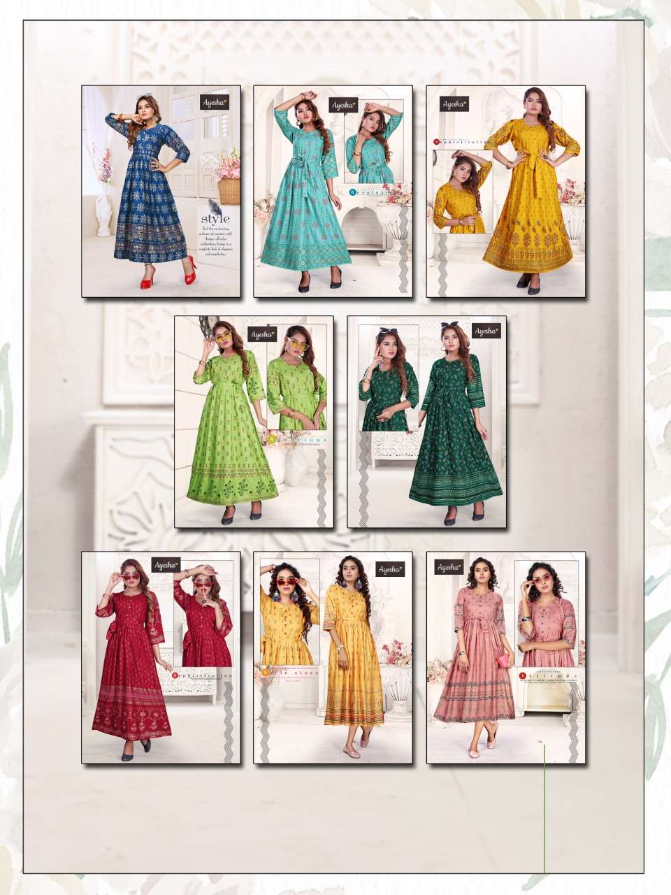 NATASHA VOL-2 BY AYESHA 01 TO 08 SERIES BEAUTIFUL COLORFUL STYLISH FANCY CASUAL WEAR & ETHNIC WEAR & READY TO WEAR RAYON PRINTED GOWNS AT WHOLESALE PRICE