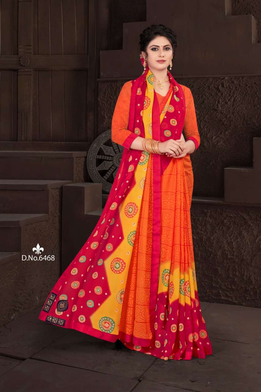 COLORS-47 BY HAYTEE 6462 TO 6469 SERIES INDIAN TRADITIONAL WEAR COLLECTION BEAUTIFUL STYLISH FANCY COLORFUL PARTY WEAR & OCCASIONAL WEAR HEAVY DANI PRINTED SAREES AT WHOLESALE PRICE