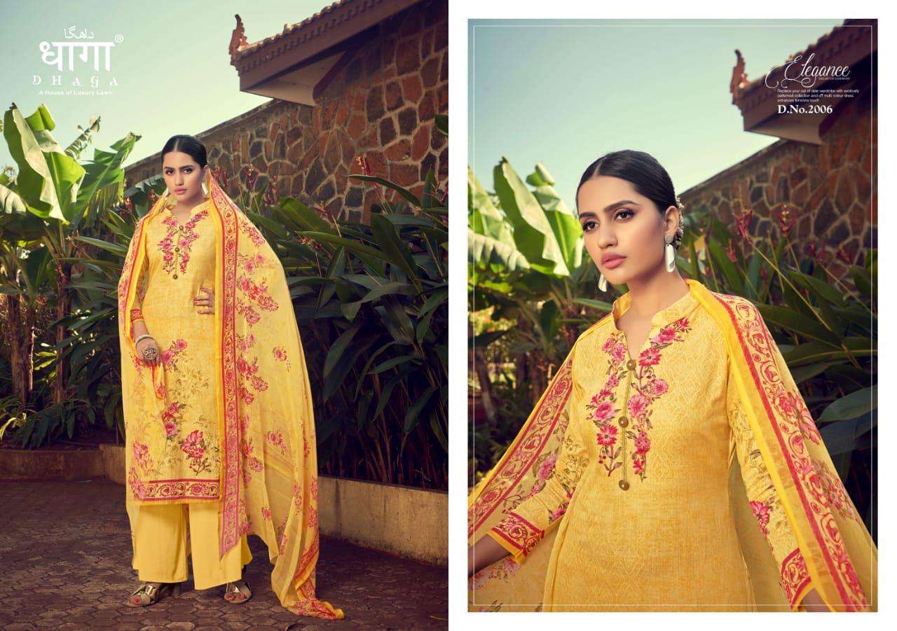 RUBINA BY DHAGA 2001 TO 2006 SERIES DESIGNER SUITS BEAUTIFUL STYLISH FANCY COLORFUL PARTY WEAR & OCCASIONAL WEAR PURE CAMBRIC COTTON PRINTED DRESSES AT WHOLESALE PRICE