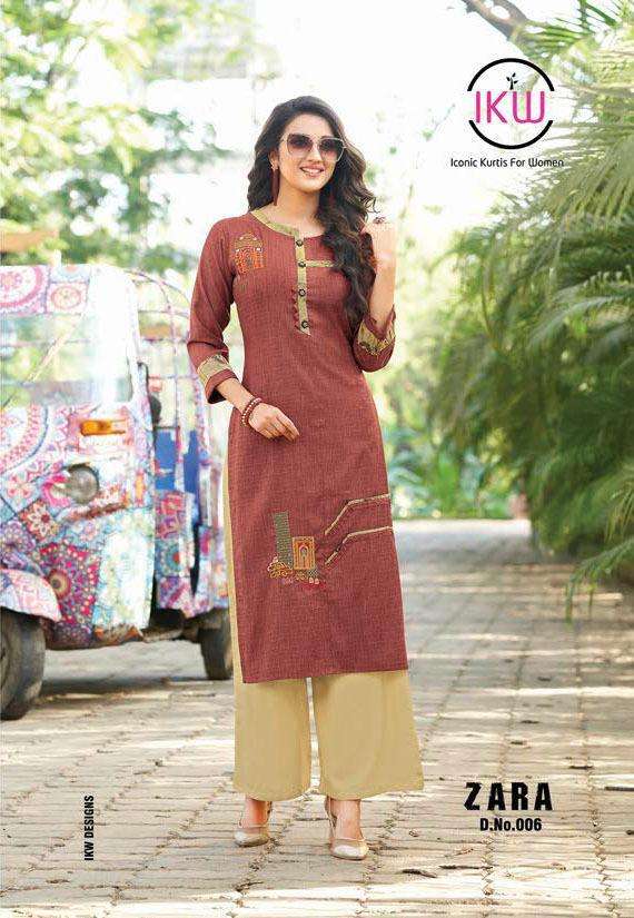ZARA VOL-2 BY IKW 001 TO 008 SERIES BEAUTIFUL STYLISH FANCY COLORFUL CASUAL WEAR & ETHNIC WEAR HEAVY RAYON KURTIS AT WHOLESALE PRICE