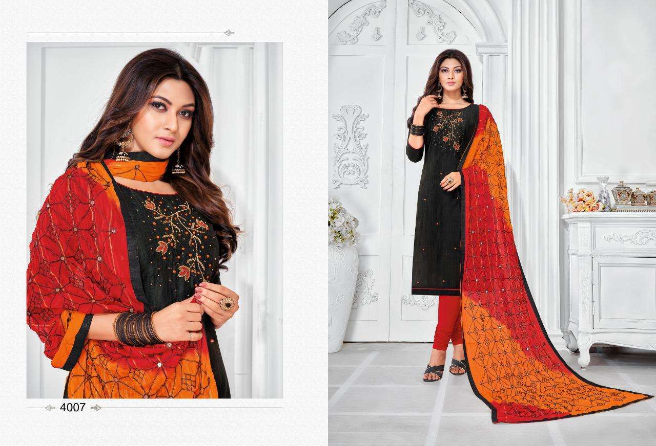 BALLON VOL-4 BY SHAGUN LIFESTYLE 4001 TO 4012 SERIES DESIGNER SUITS COLLECTION BEAUTIFUL STYLISH FANCY COLORFUL PARTY WEAR & OCCASIONAL WEAR JHARNA SILK PRINTED DRESSES AT WHOLESALE PRICE