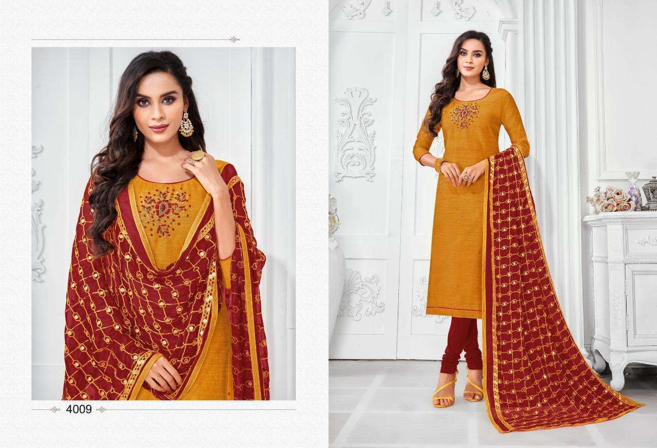 BALLON VOL-4 BY SHAGUN LIFESTYLE 4001 TO 4012 SERIES DESIGNER SUITS COLLECTION BEAUTIFUL STYLISH FANCY COLORFUL PARTY WEAR & OCCASIONAL WEAR JHARNA SILK PRINTED DRESSES AT WHOLESALE PRICE