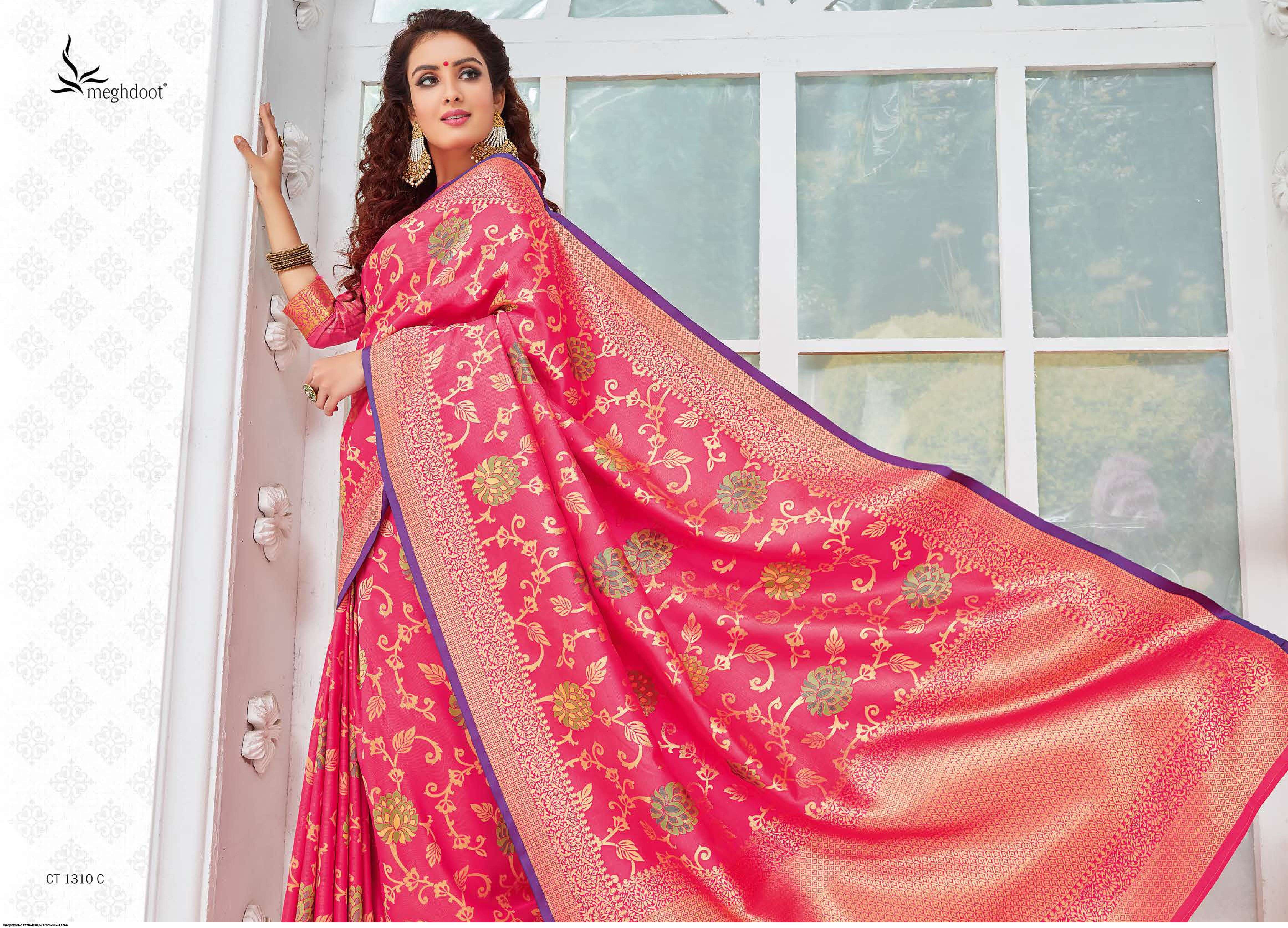 DAZZLE BY MOGHDOOT INDIAN TRADITIONAL WEAR COLLECTION BEAUTIFUL STYLISH FANCY COLORFUL PARTY WEAR & OCCASIONAL WEAR KANJIWARAM SILK SAREES AT WHOLESALE PRICE
