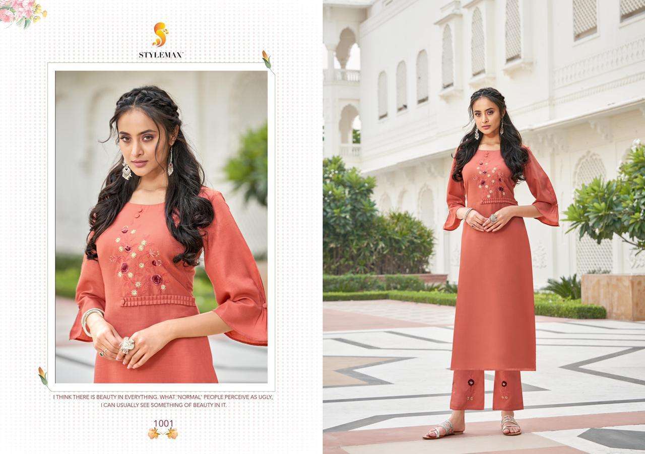 ANANYA VOL-3 BY STYLEMAX 71 TO 79 SERIES STYLISH FANCY BEAUTIFUL COLORFUL CASUAL WEAR & ETHNIC WEAR RUBY SLUB EMBROIDERED KURTIS WITH BOTTOM AT WHOLESALE PRICE