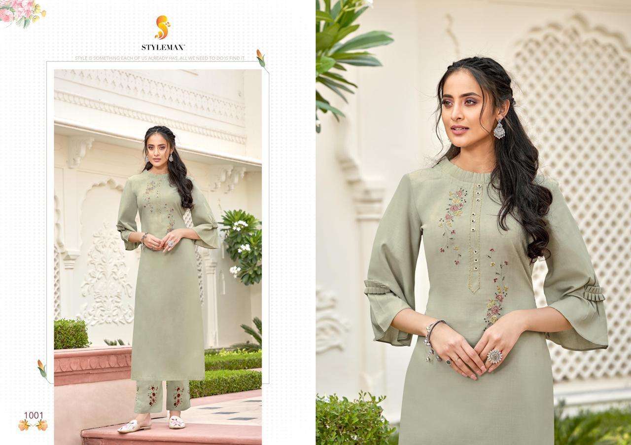 ANANYA VOL-3 BY STYLEMAX 71 TO 79 SERIES STYLISH FANCY BEAUTIFUL COLORFUL CASUAL WEAR & ETHNIC WEAR RUBY SLUB EMBROIDERED KURTIS WITH BOTTOM AT WHOLESALE PRICE