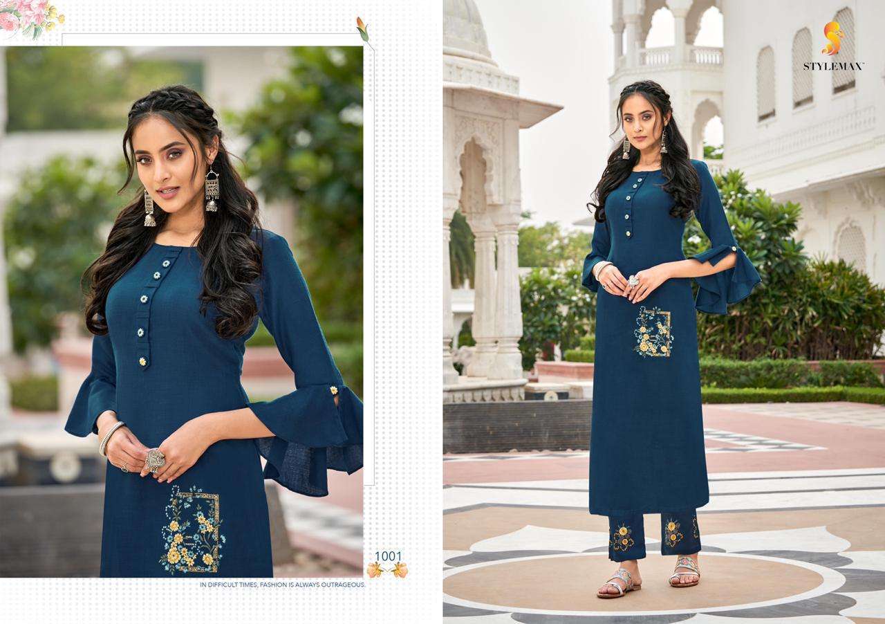 ANANYA VOL-3 BY STYLEMAX 71 TO 79 SERIES STYLISH FANCY BEAUTIFUL COLORFUL CASUAL WEAR & ETHNIC WEAR RUBY SLUB EMBROIDERED KURTIS WITH BOTTOM AT WHOLESALE PRICE