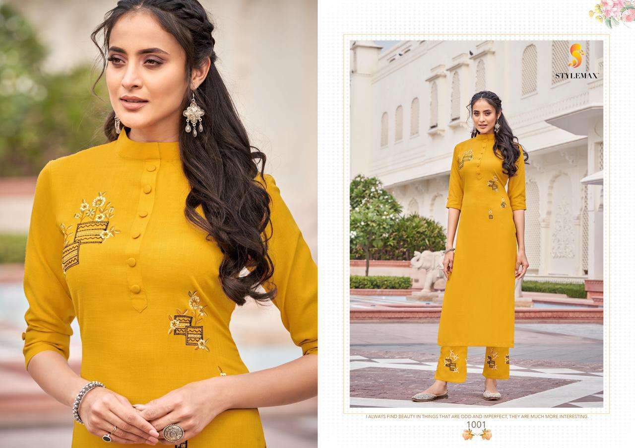 ANANYA VOL-3 BY STYLEMAX 71 TO 79 SERIES STYLISH FANCY BEAUTIFUL COLORFUL CASUAL WEAR & ETHNIC WEAR RUBY SLUB EMBROIDERED KURTIS WITH BOTTOM AT WHOLESALE PRICE